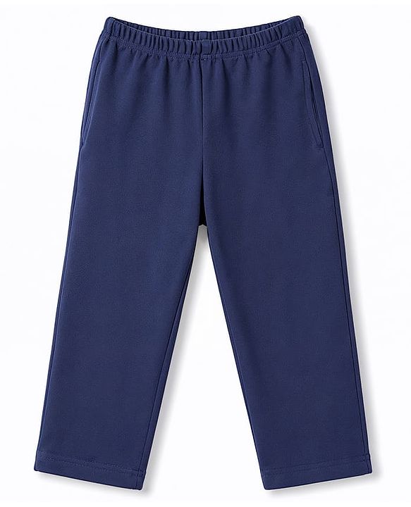 Babyhug Velour Knit Full Length Solid Pant - Black