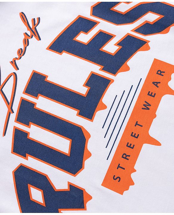 Pine Kids 100% Cotton Woven Full Sleeves Checked Shirt With Text Printed Tank T-Shirt - Orange