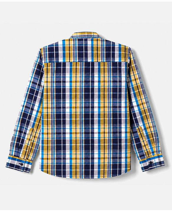 Pine Kids Cotton Woven Half Sleeves Checks Shirt With Printed T-Shirt - Multicolor