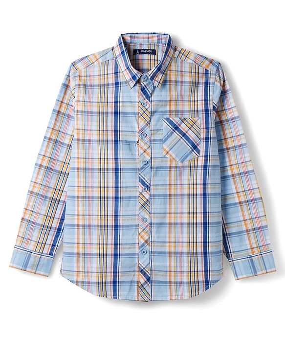 Pine Kids Cotton Woven Half Sleeves Checks Shirt With Printed T-Shirt - Multicolor