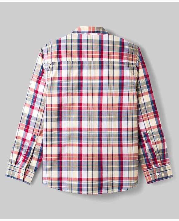 Pine Kids Cotton Woven Half Sleeves Checks Shirt With Printed T-Shirt - Multicolor