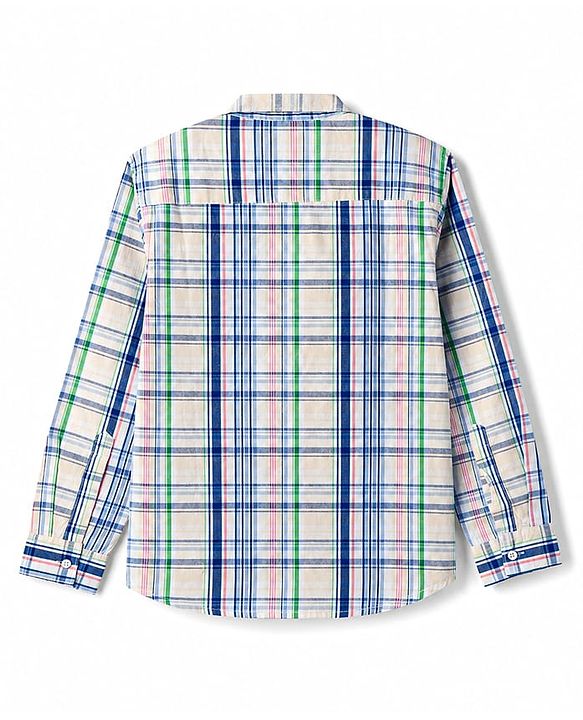 Pine Kids Cotton Woven Half Sleeves Checks Shirt With Printed T-Shirt - Multicolor