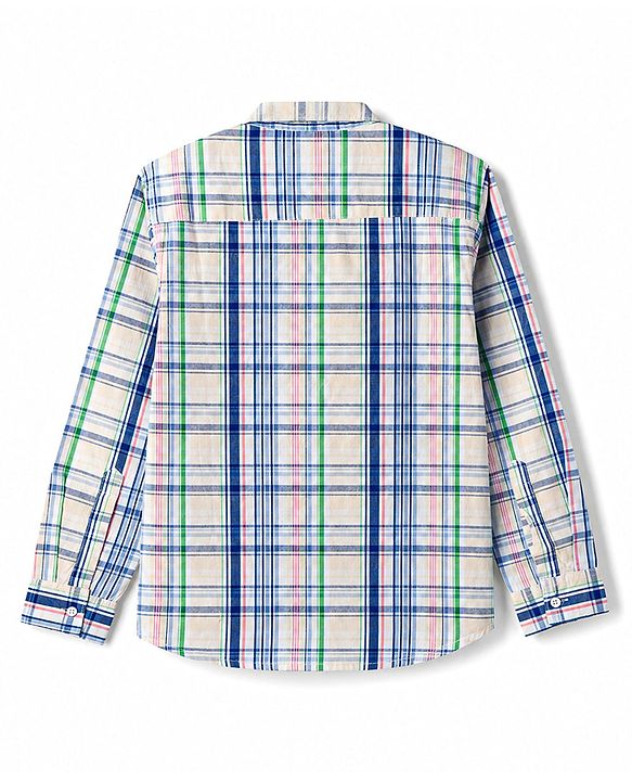 Pine Kids Cotton Woven Half Sleeves Checks Shirt With Printed T-Shirt - Multicolor