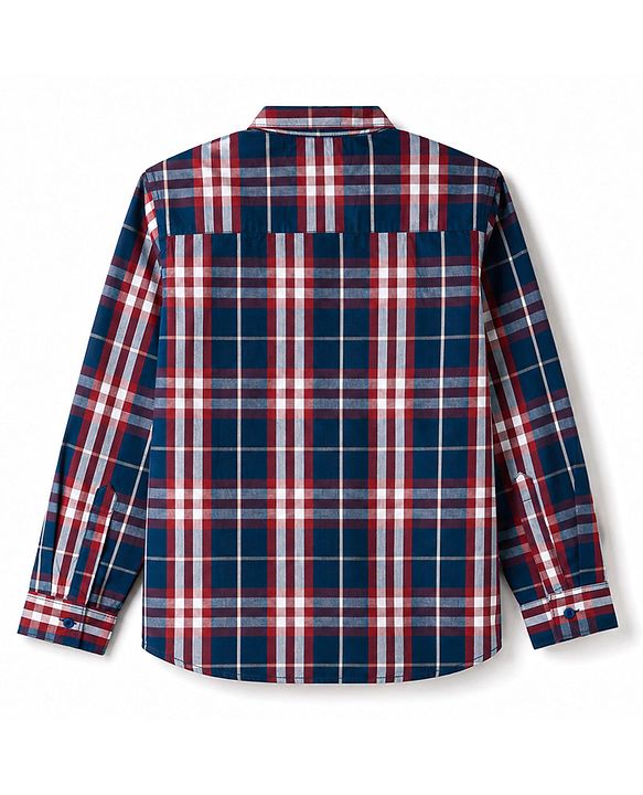 Pine Kids Cotton Woven Half Sleeves Checks Shirt With Printed T-Shirt - Multicolor