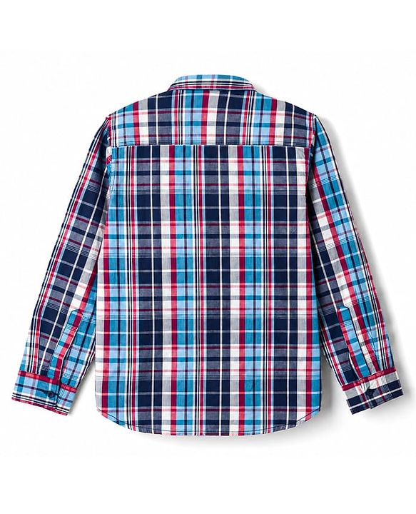 Pine Kids Cotton Woven Half Sleeves Checks Shirt With Printed T-Shirt - Multicolor