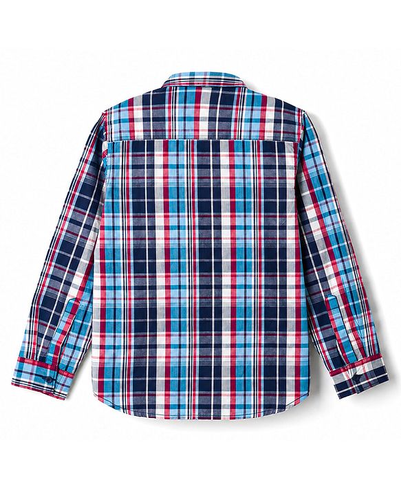 Pine Kids Cotton Woven Half Sleeves Checks Shirt With Printed T-Shirt - Multicolor