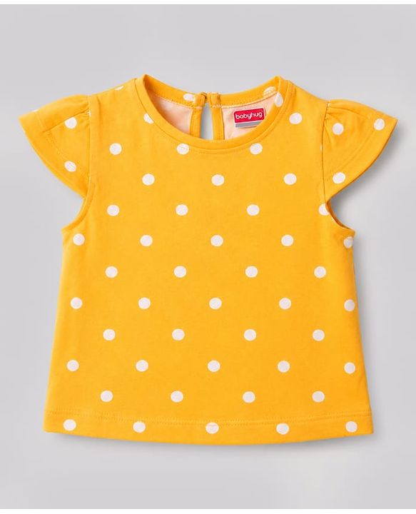 Babyhug 100% Cotton Knit Half Sleeves Floral & Polka Dots Printed T-Shirts Pack Of 3 - Red Yellow & White