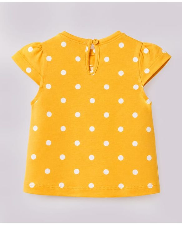 Babyhug 100% Cotton Knit Half Sleeves Floral & Polka Dots Printed T-Shirts Pack Of 3 - Red Yellow & White