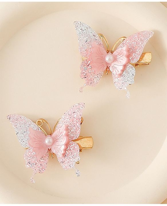 Pine Kids Butterfly Alligator Clips  Free Size - Pink