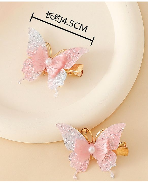 Pine Kids Butterfly Alligator Clips  Free Size - Pink