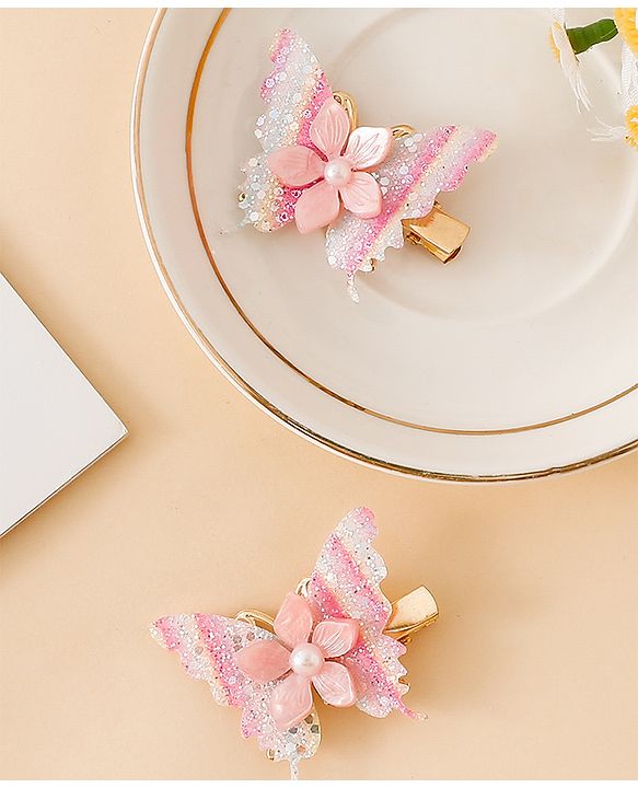 Pine Kids Free Size Bow & Butterfly Clips - Multicolor