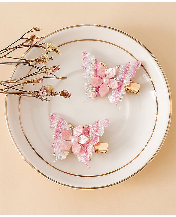 Pine Kids Free Size Bow & Butterfly Clips - Multicolor