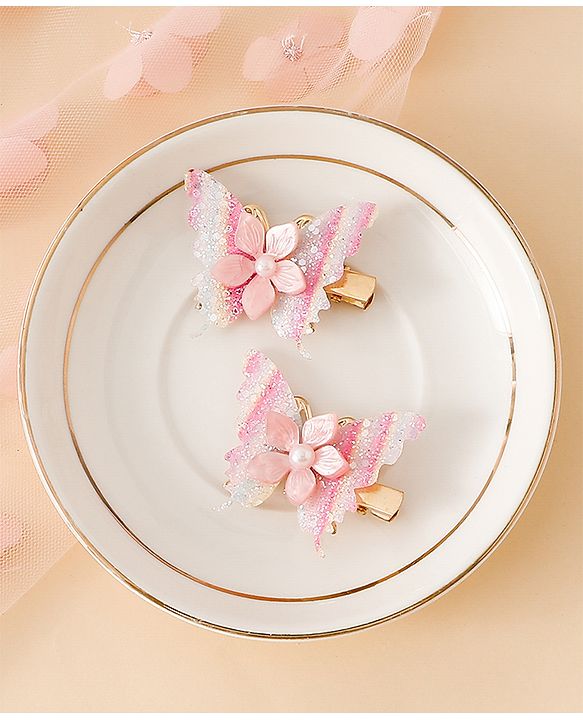 Pine Kids Free Size Bow & Butterfly Clips - Multicolor