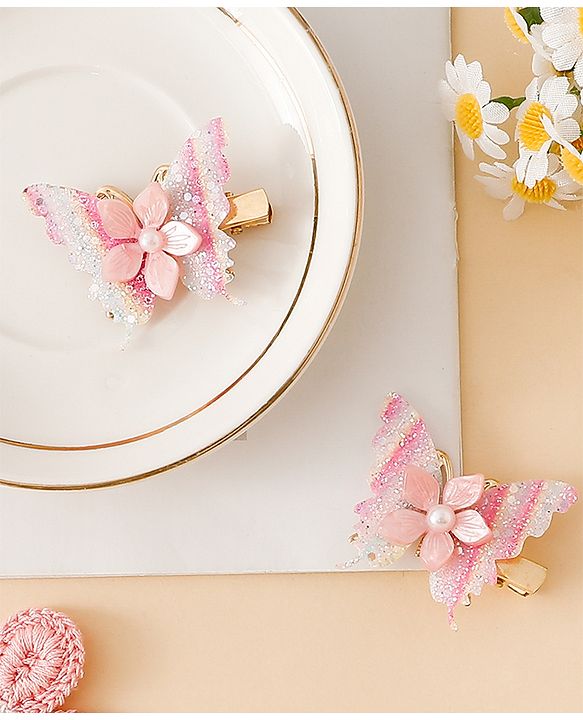 Pine Kids Free Size Bow & Butterfly Clips - Multicolor