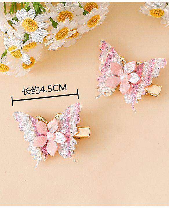 Pine Kids Free Size Bow & Butterfly Clips - Multicolor