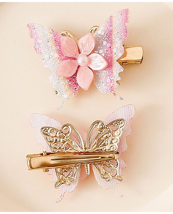 Pine Kids Free Size Bow & Butterfly Clips - Multicolor