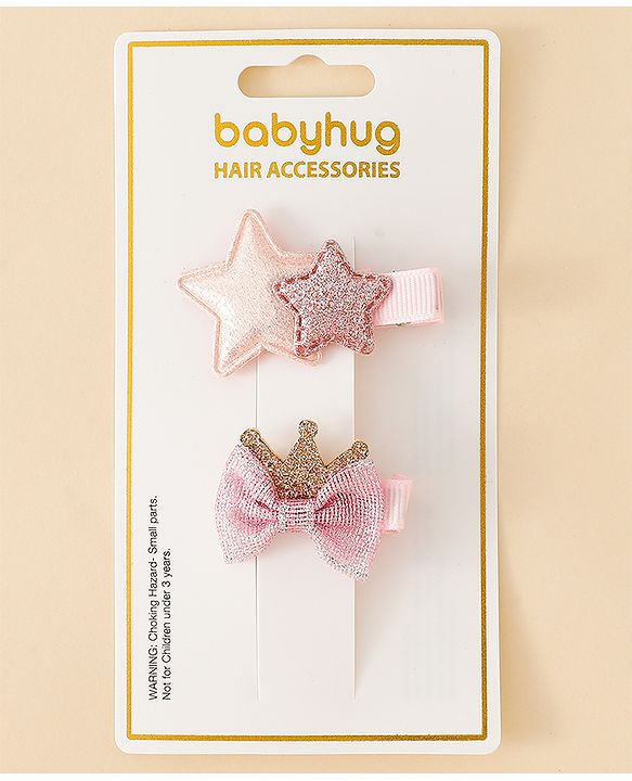 Babyhug Free Size Hair Pins And Clips - Pink