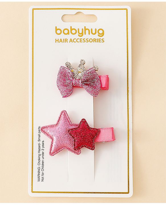 Babyhug Free Size Hair Pins And Clips - Pink