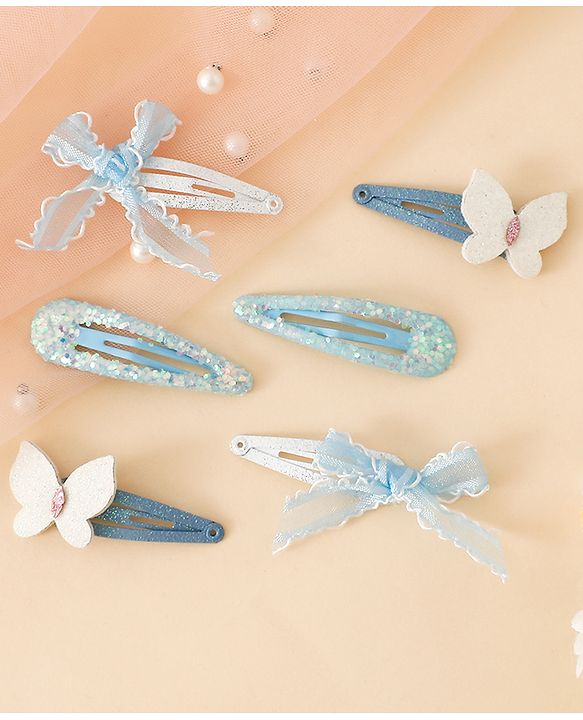 Babyhug Free Size Snap Clips With Applique - Blue