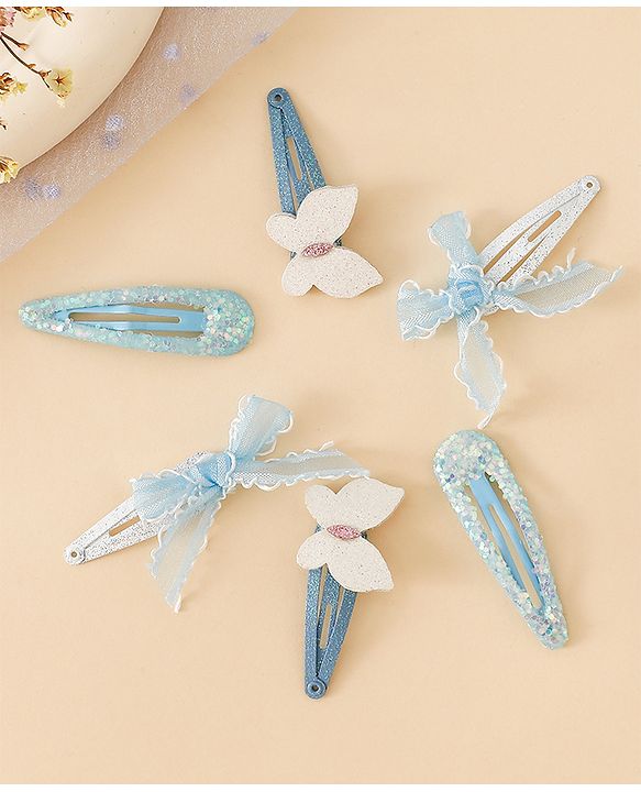 Babyhug Free Size Snap Clips With Applique - Blue