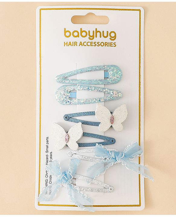 Babyhug Free Size Snap Clips With Applique - Blue