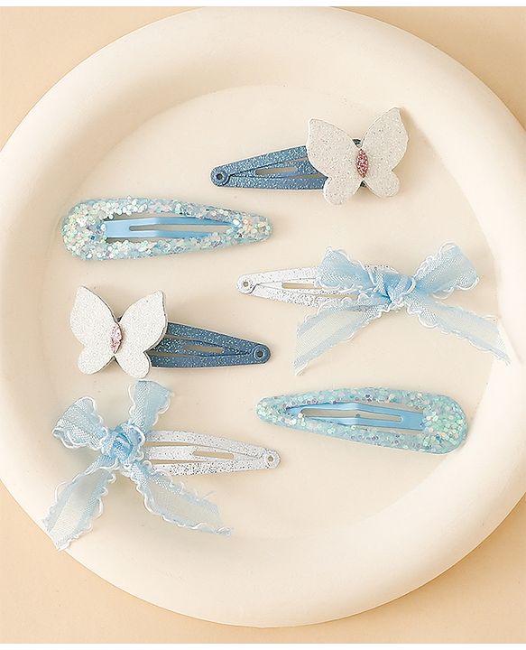Babyhug Free Size Snap Clips With Applique - Blue