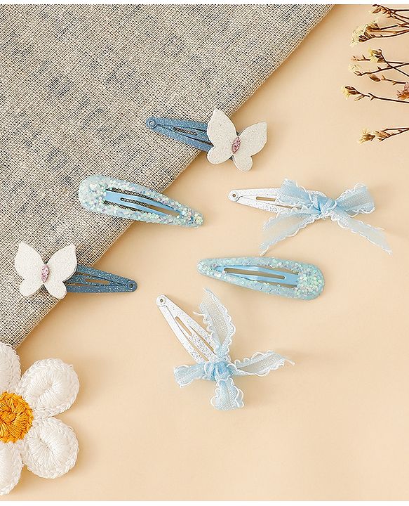 Babyhug Free Size Snap Clips With Applique - Blue
