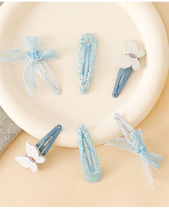 Babyhug Free Size Snap Clips With Applique - Blue