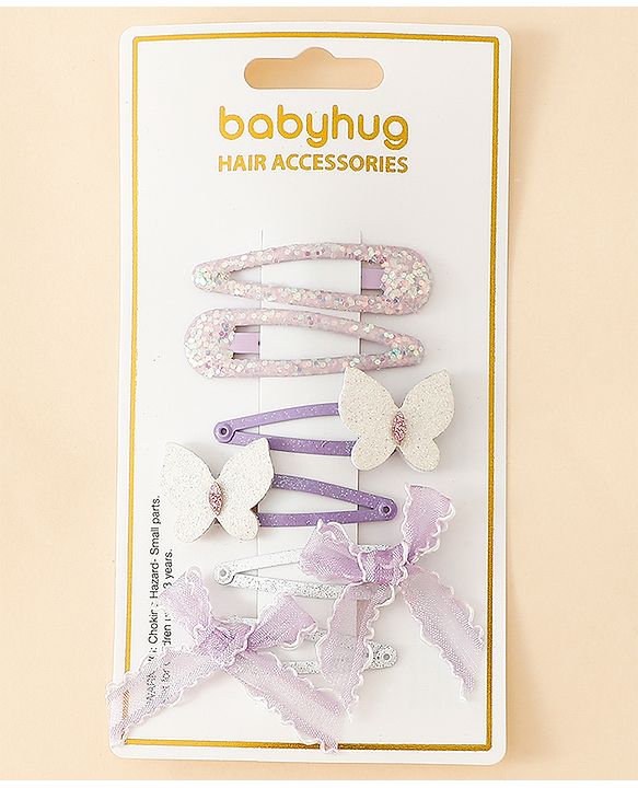 Babyhug Free Size Snap Clips -Purple