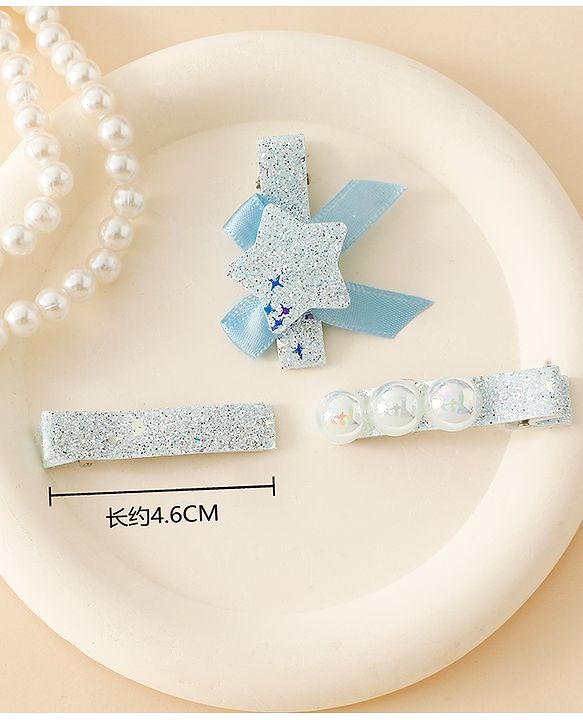 Babyhug Hair Pins And Clips With Shimmer & Pearl Free Size - Gold