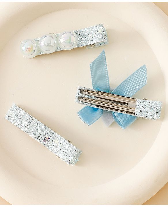 Babyhug Hair Pins And Clips With Shimmer & Pearl Free Size - Gold