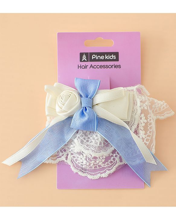 Pine Kids Bow & Butterfly Hair Clips Free Size - Blue