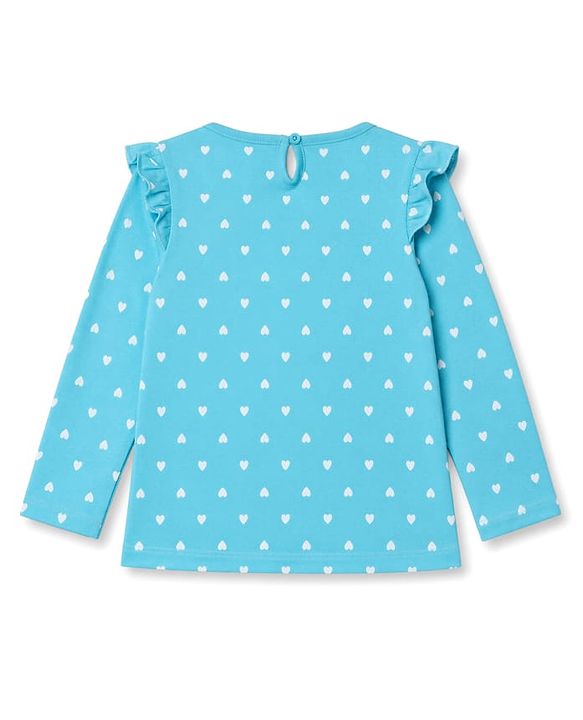 Babyhug 100% Cotton Knit Full Sleeves T-Shirt & Pyjama Night Suit with Heart & Text Print - Aqua Blue