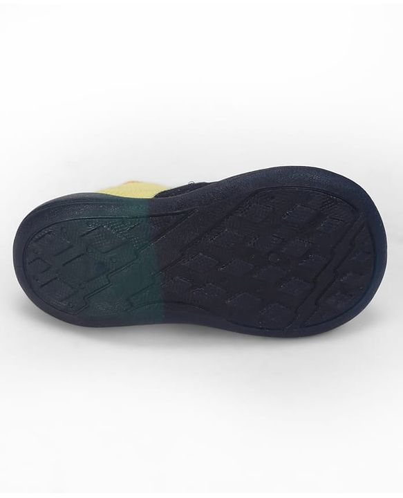 Cute Walk by Babyhug Slip On Closure Sock shoes With Tiger Design - Blue & Yellow