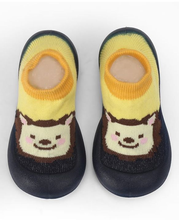 Cute Walk by Babyhug Slip On Closure Sock shoes With Tiger Design - Blue & Yellow