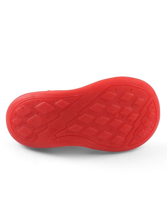 Cute Walk by Babyhug Slip-On Closure Sock Shoes With Heart Print - Red
