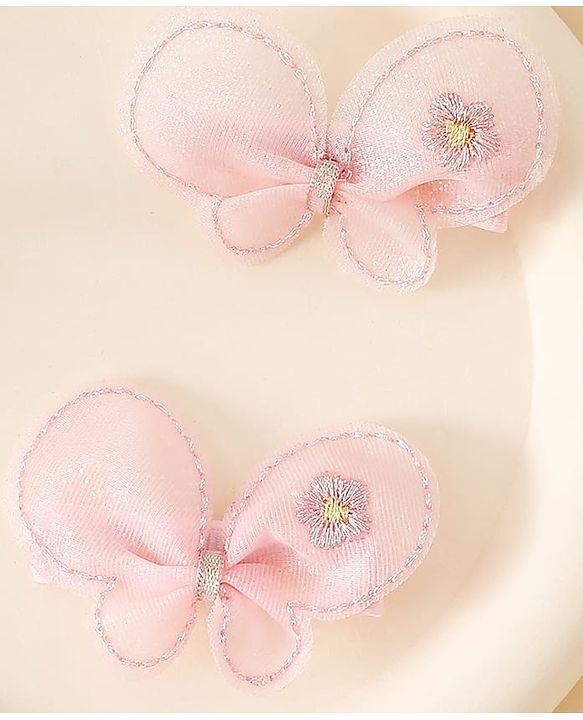 Babyhug Free Size Bow & Butterfly Clips - Purple