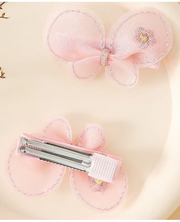 Babyhug Free Size Bow & Butterfly Clips - Purple