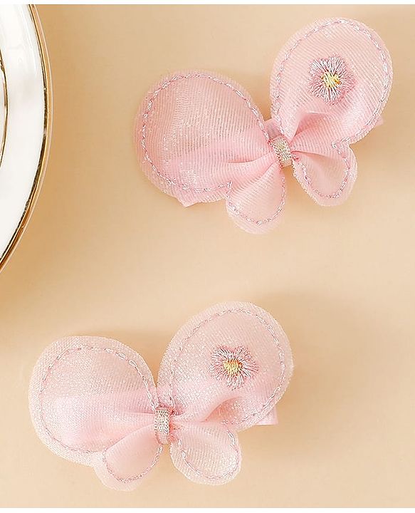 Babyhug Free Size Bow & Butterfly Clips - Purple