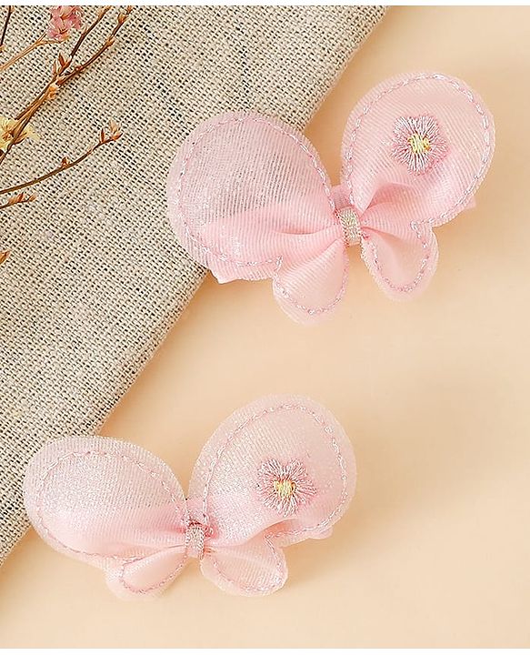 Babyhug Free Size Bow & Butterfly Clips - Purple