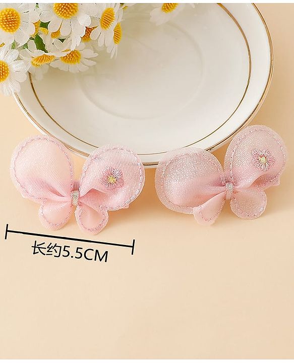 Babyhug Free Size Bow & Butterfly Clips - Purple