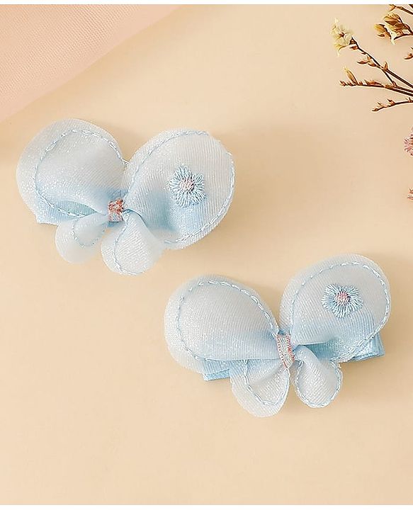 Babyhug Free Size Bow & Butterfly Clips - Purple