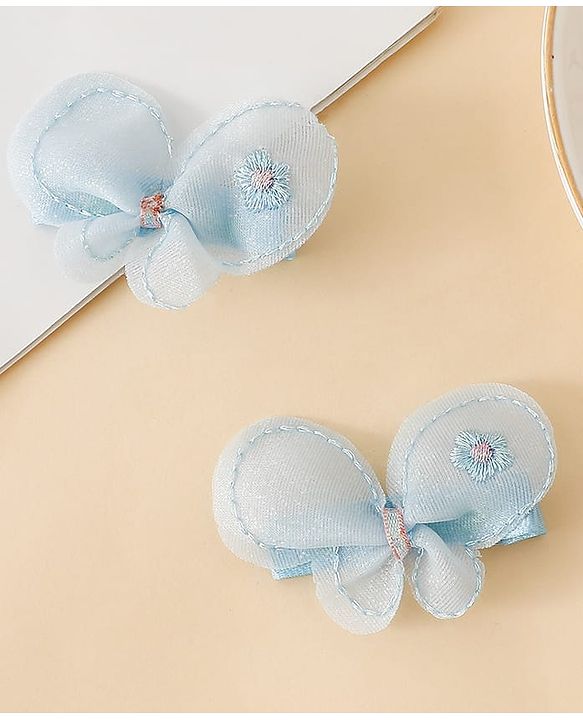 Babyhug Free Size Bow & Butterfly Clips - Purple