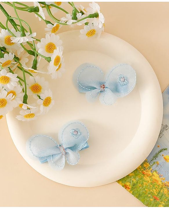 Babyhug Free Size Bow & Butterfly Clips - Purple