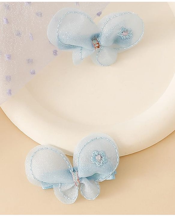 Babyhug Free Size Bow & Butterfly Clips - Purple