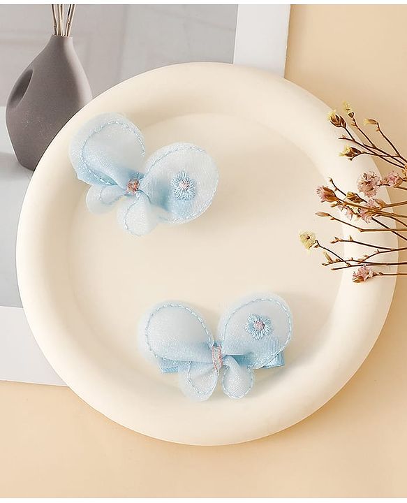 Babyhug Free Size Bow & Butterfly Clips - Purple