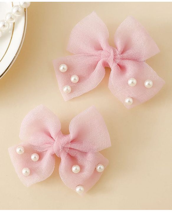 Babyhug Free Size Bow & Butterfly Clips - Pink