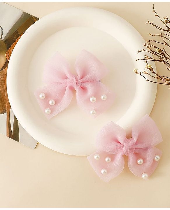 Babyhug Free Size Bow & Butterfly Clips - Pink