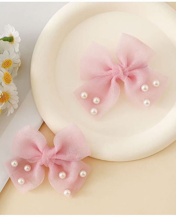 Babyhug Free Size Bow & Butterfly Clips - Pink