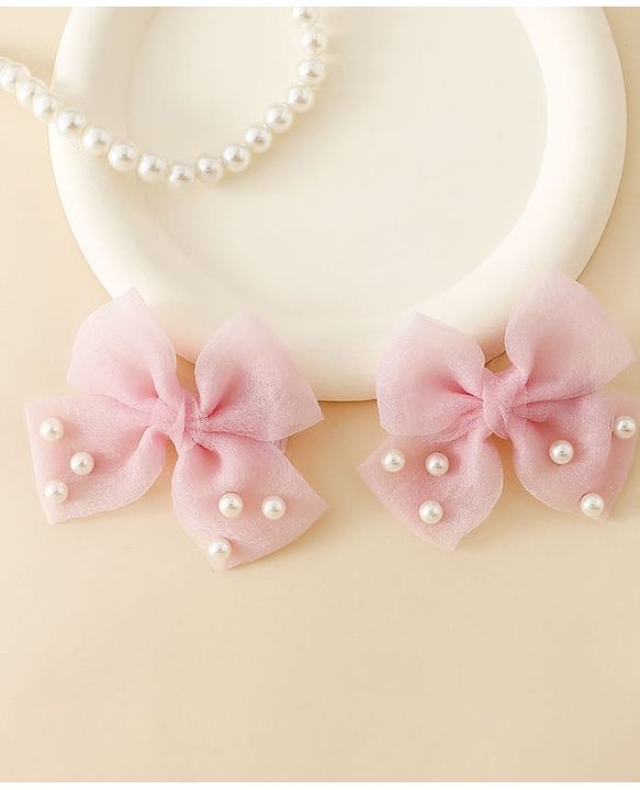 Babyhug Free Size Bow & Butterfly Clips - Pink